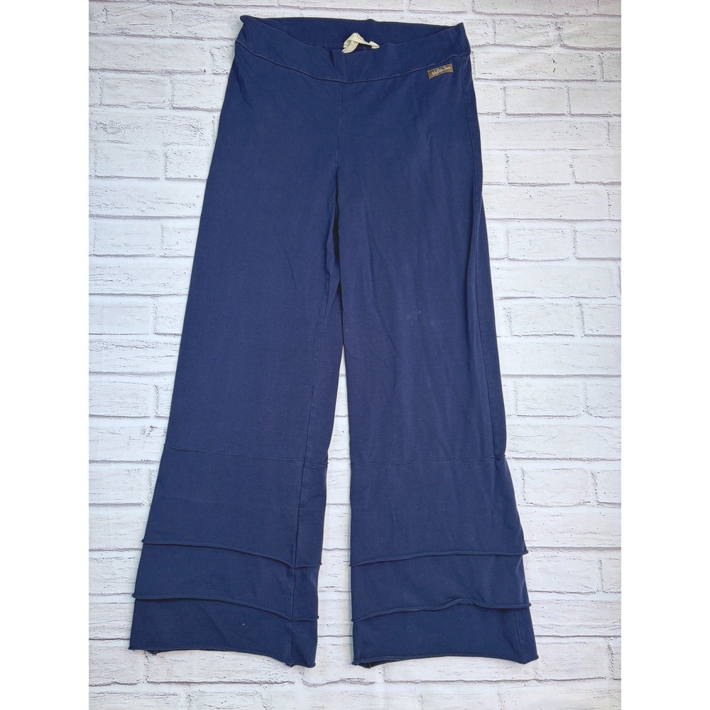 Matilda Jane Navy Blue Wide Leg Ruffle Hem Knit Pants Womens Medium M